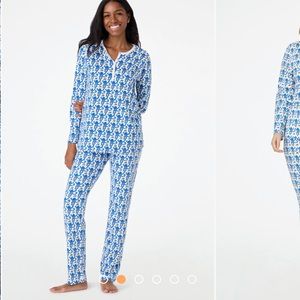 Roller rabbit monkey pajamas in blue
